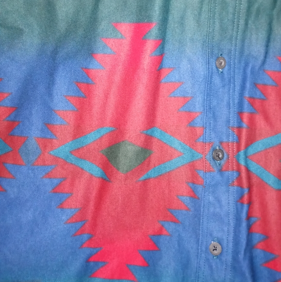 🆕Woolrich | VINTAGE deadstock Aztec Western Print Ranch Wear Shirt Size Medium - Picture 10 of 14